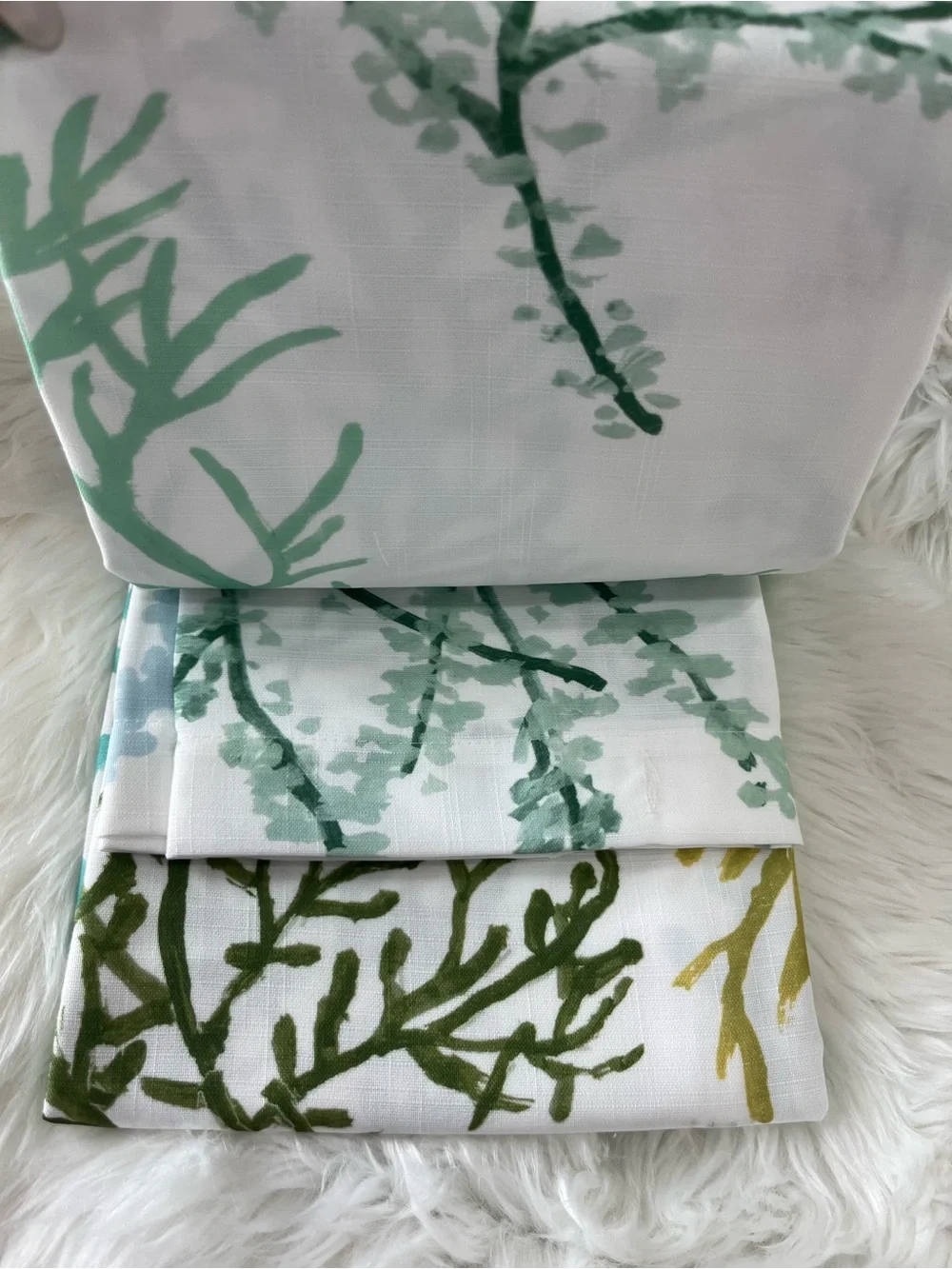 Avanti Home Bora Cay Botanical Shower‎ Curtain Green White 72x72
